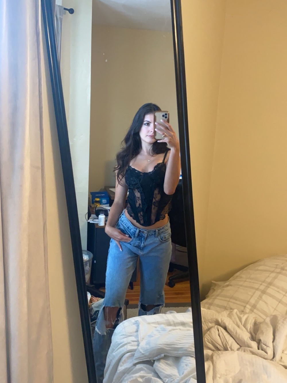 Fashion Nova Light Blue Distressed Boyfriend Jeans